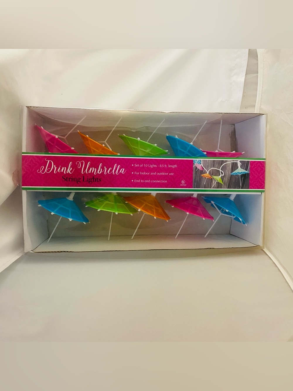 Colorful Umbrella Drink String Lights